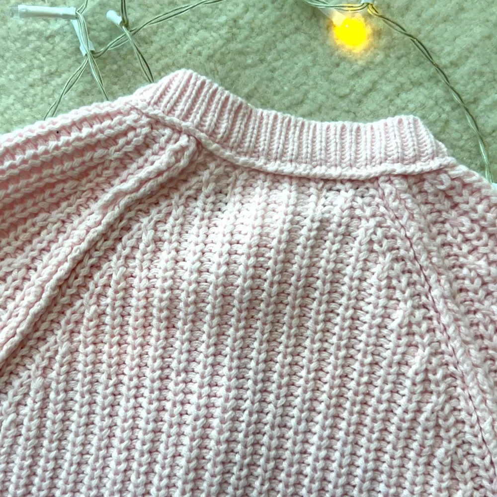 BNWOT Cat&Jack Baby Girl Pink Knit Buttoned Cardigan Sweater Long Sleeve